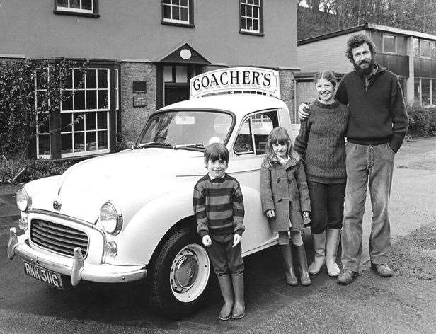 Phil and Debbie Goacher with children Sophie and William Goacher in the mid 1980s