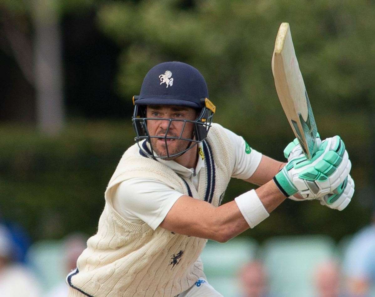 Heino Kuhn scored 140 not out for Kent on day one of the Bob Willis Trophy Picture: Ady Kerry
