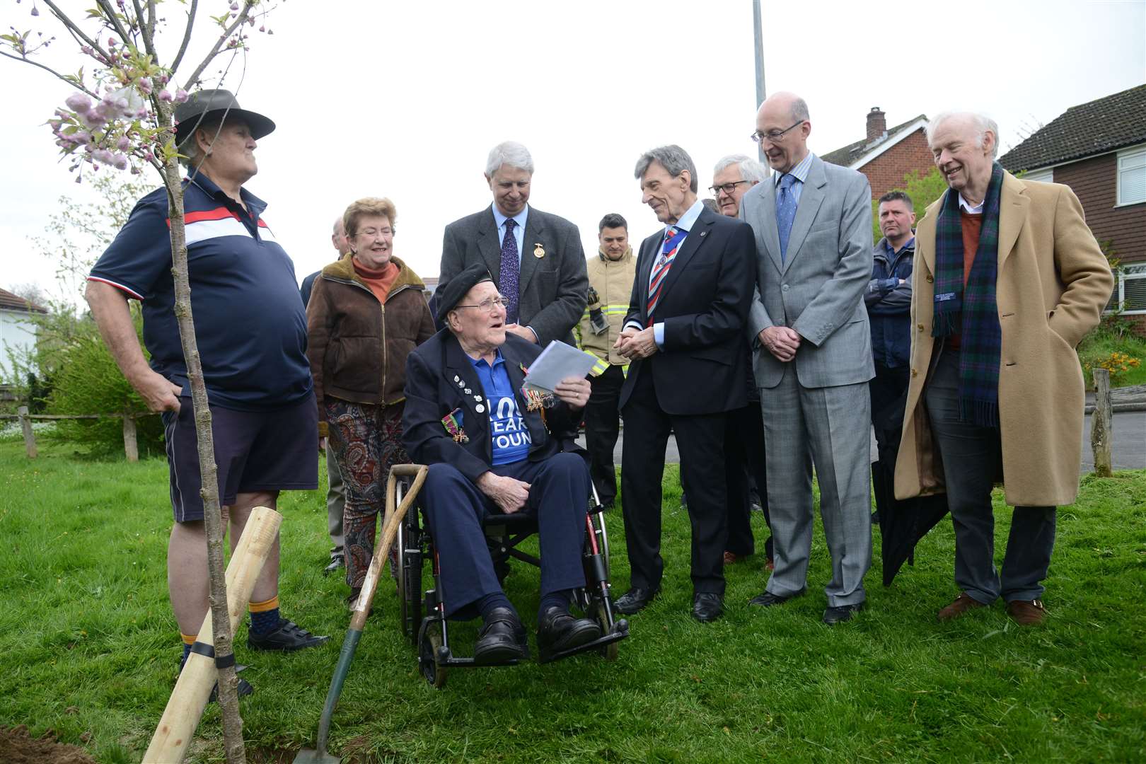Sevenoaks council planted a tree to honour Mr Garrett on his 100th birthday. Picture: Gary Browne