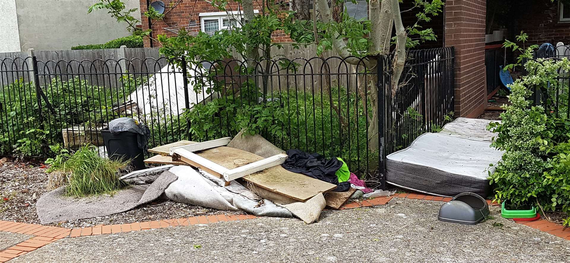 Some old mattresses had be left outside
