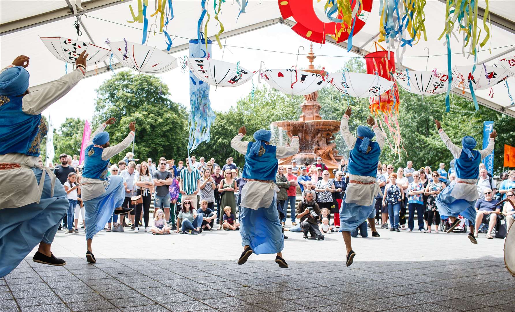 4x4 Bhangra injected their performance with energy and attracted a crowd. Picture: Matt Wilson (14102627)