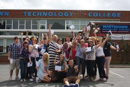Students and staff at Hartsdown Academy are celebrating.