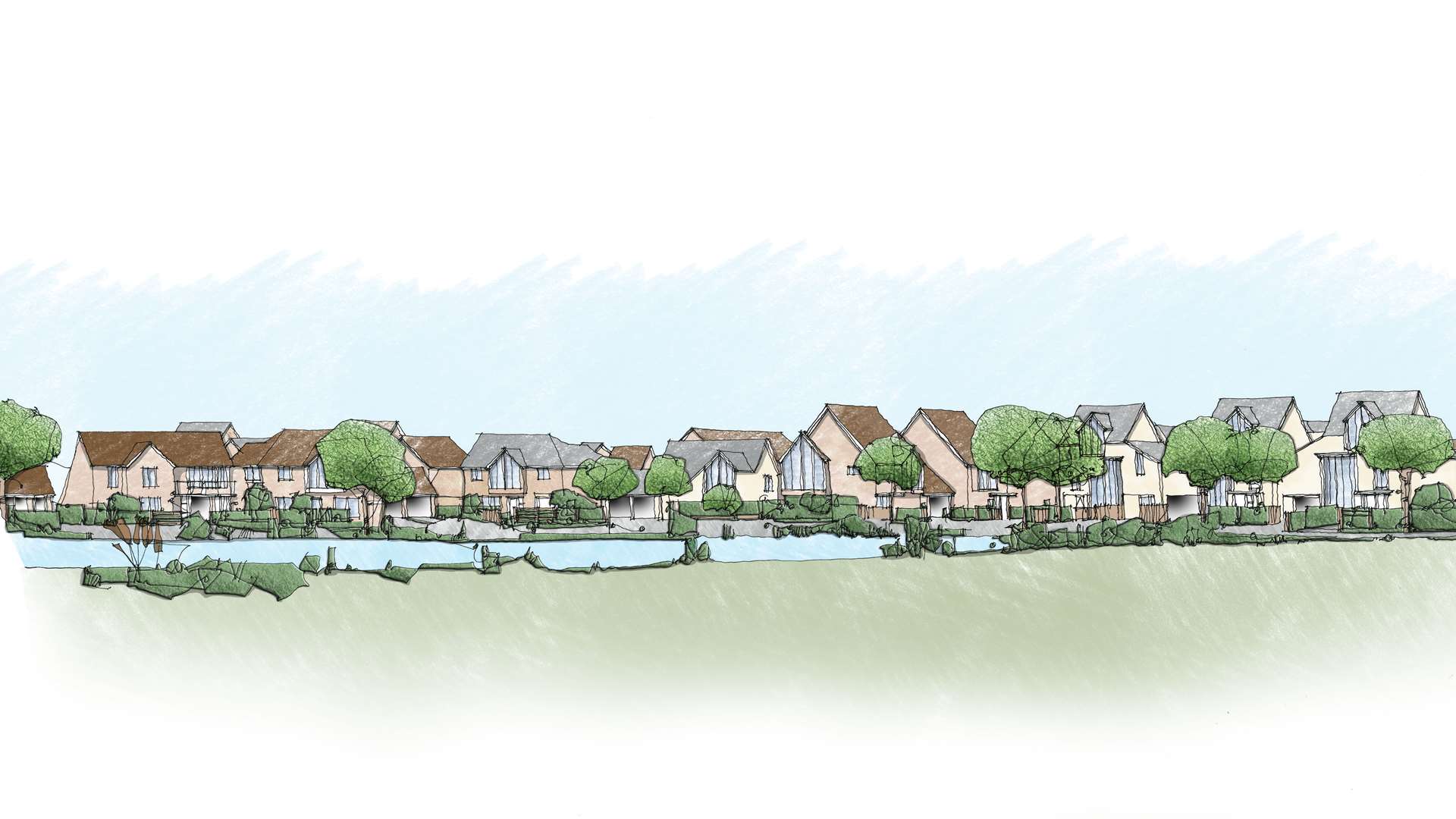 An illustration of how the Oare Lakes development could look.