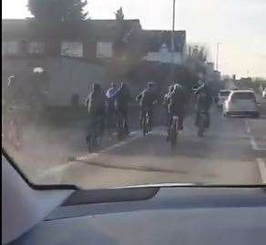 Youngsters on bikes in Aylesford