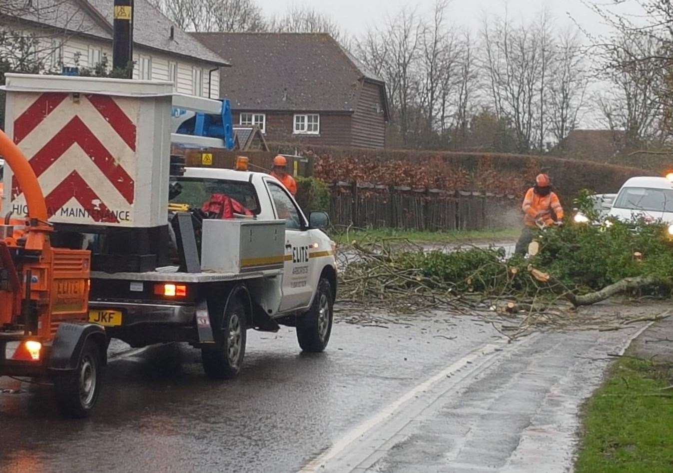 The tree fell on the A251