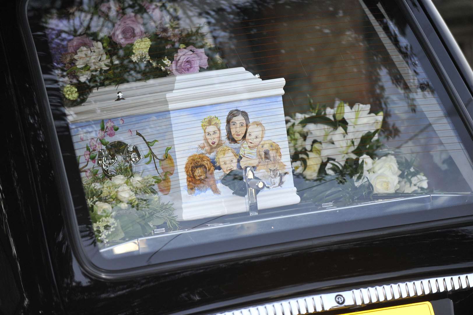 The coffin of Peaches Geldof at the church in Davington Picture: Tony Flashman