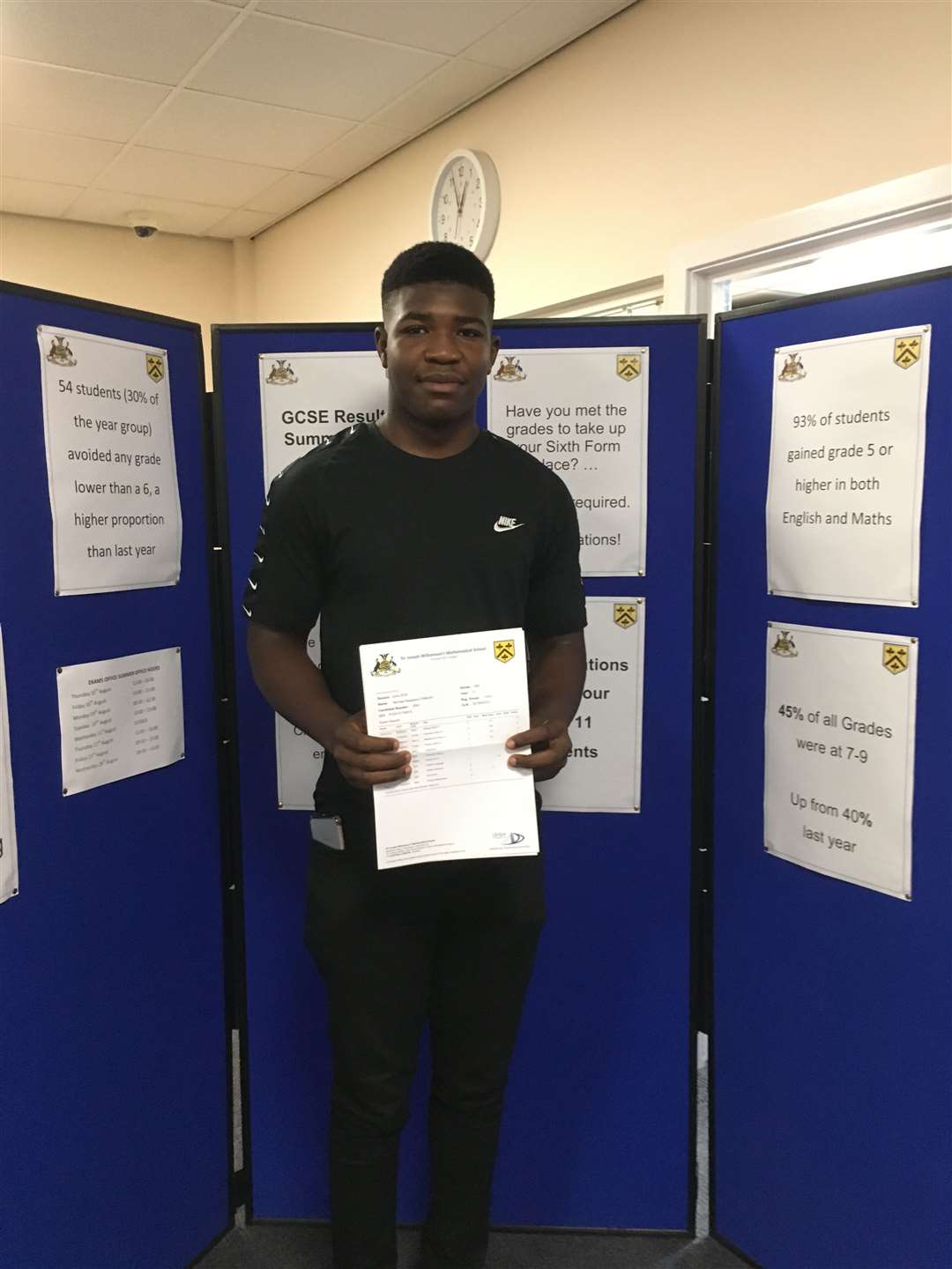 Rochester Math School pupil Michael Fankah with his GCSE results (15599432)