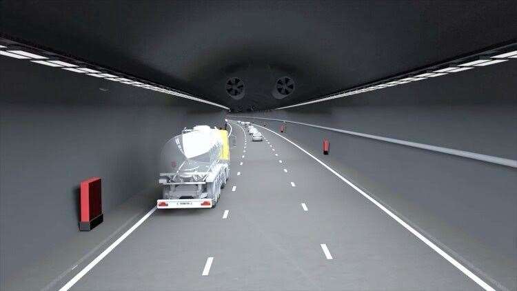 Screenshot from the new fly-through video of the Lower Thames Crossing tunnel. Image: National Highways