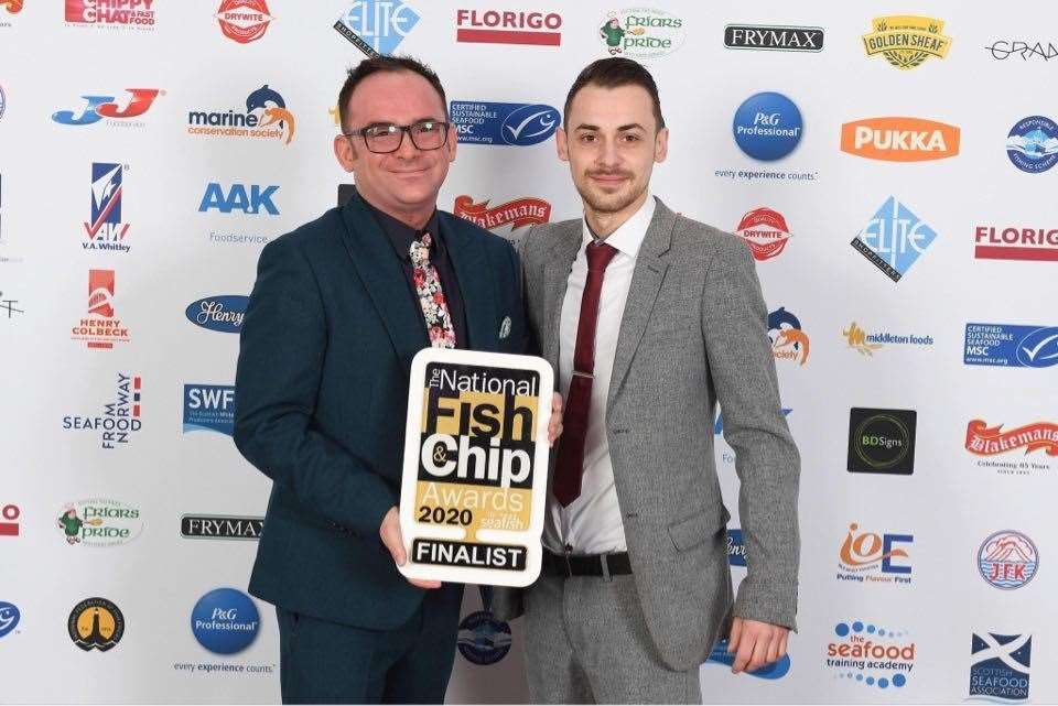 Gavin and Craig Lewis, owners of Lewis's Fish & Grill, Maidstone, at The National Fish and Chip Awards 2020