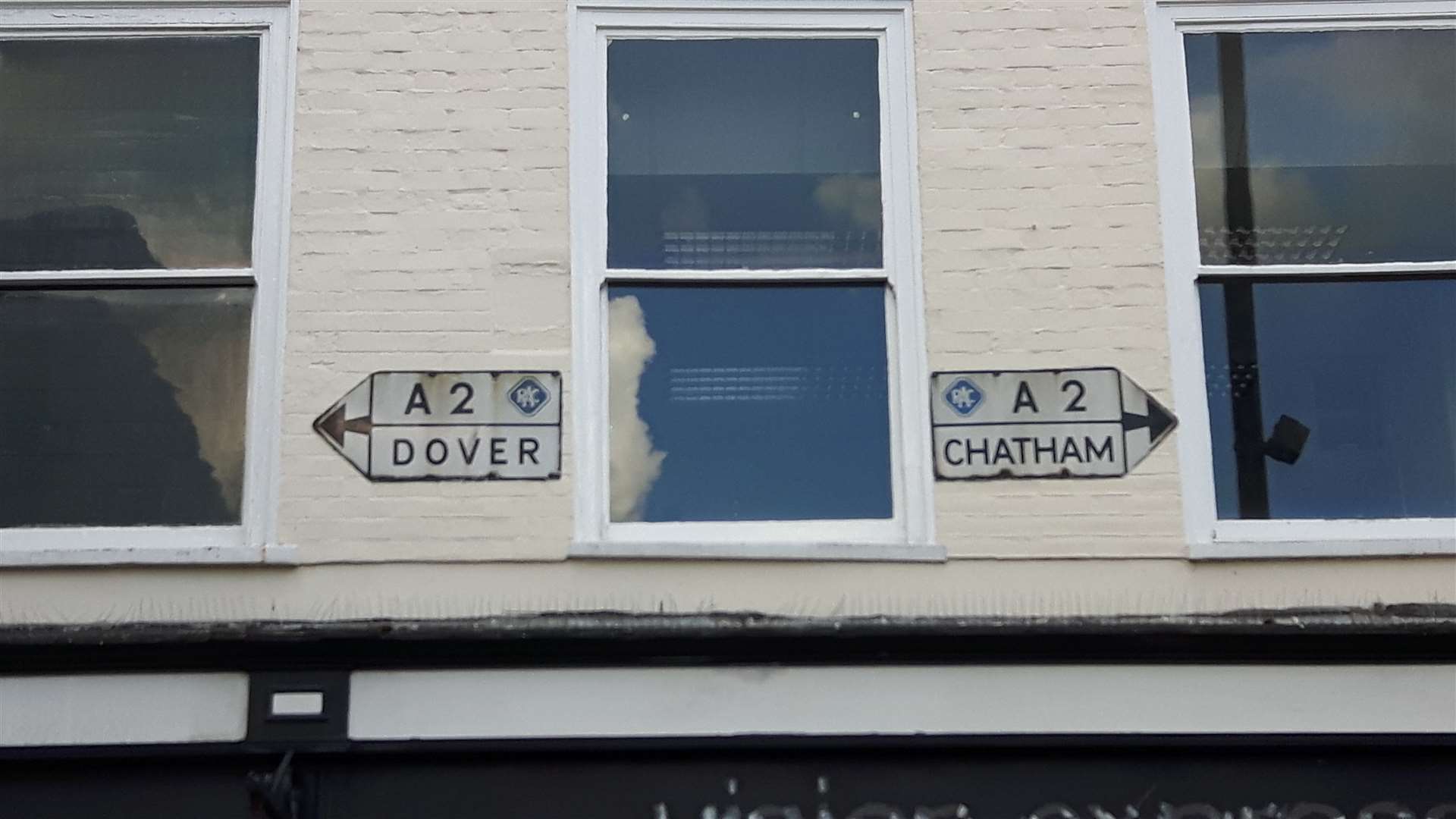 A reminder of when Canterbury high street was part of the main A2 route from London to Dover