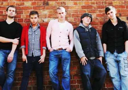 Adam Chandler, centre, with other members of Futureproof. Picture: Jodie Weaver, X Factor