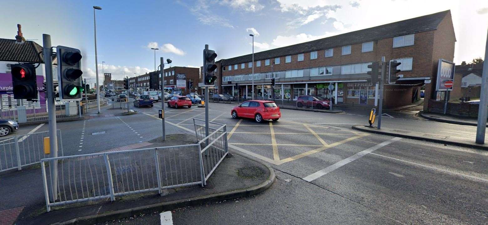 If Medway Council gets the go-ahead, motorists stopping on this yellow box on the junction between Ash Tree Lane and Canterbury Street on A2 Watling Street will be issued a fine. Photo: Google