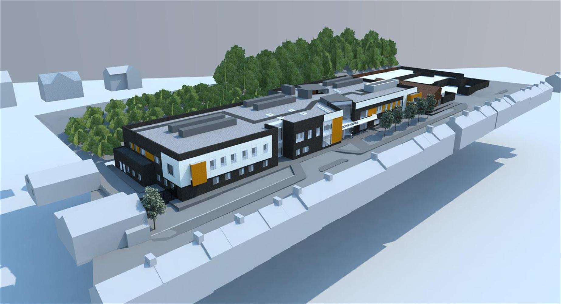 A digitalised image of the new Dover Hospital