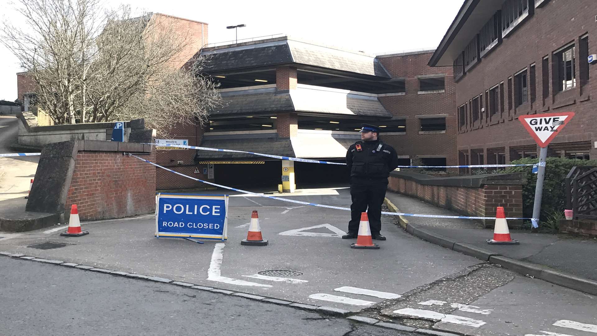 Police cordoned off Torrington car park after the alleged murder