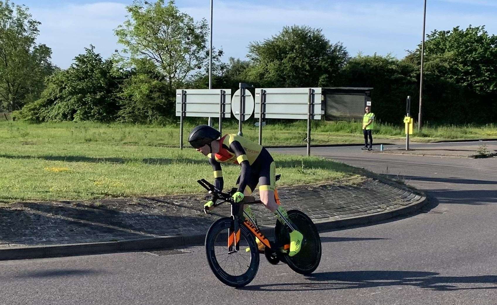 Medway Velo Open 25 mile time trial's leading rider Nic Fennell