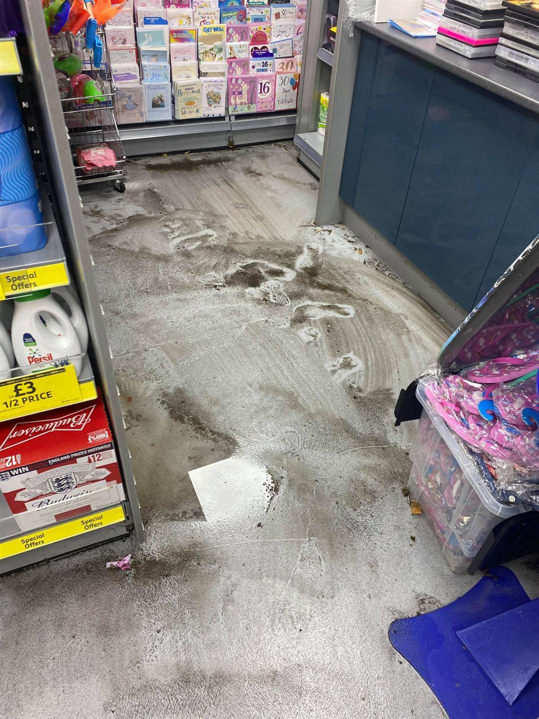 Terry and Kent newsagents was hit by the flooding. Photo: Terry and Kent