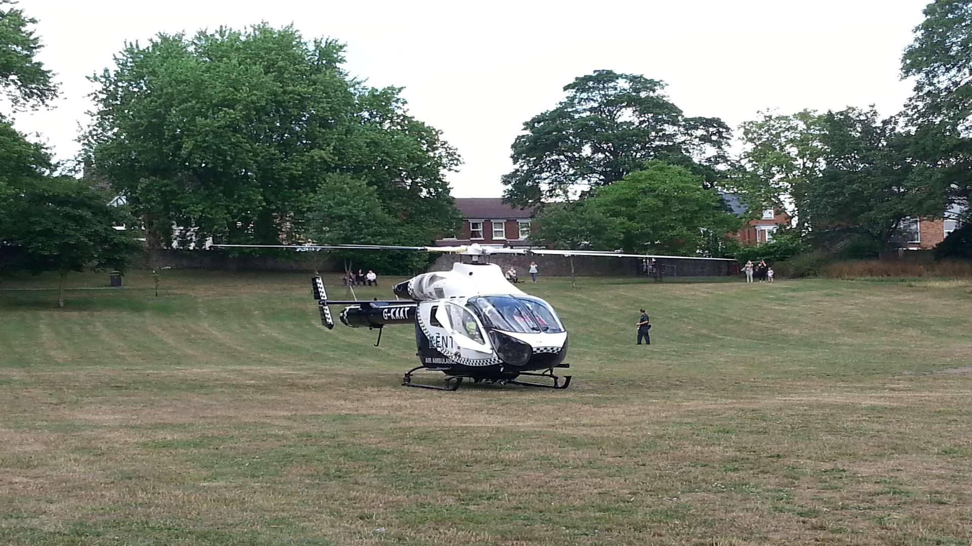 The air ambulance landed in Cornwallis Park
