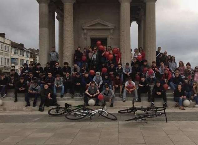 A vigil held by friends for Taiyah Peebles at Herne Bay clocktower