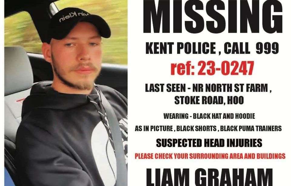 Posters were put up as part of a huge search to find Liam
