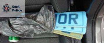 The number plates found by police. Picture: Kent Police