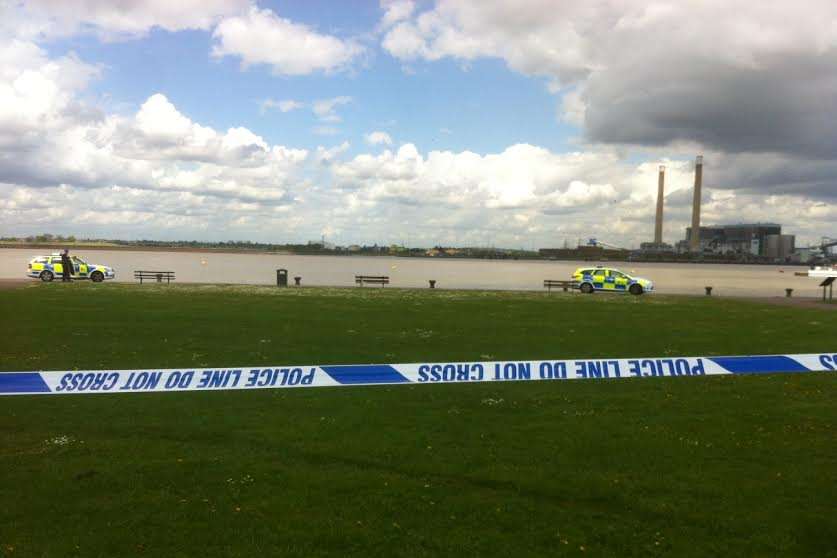 Police have sealed off the area. Picture: Jamie Bullen.