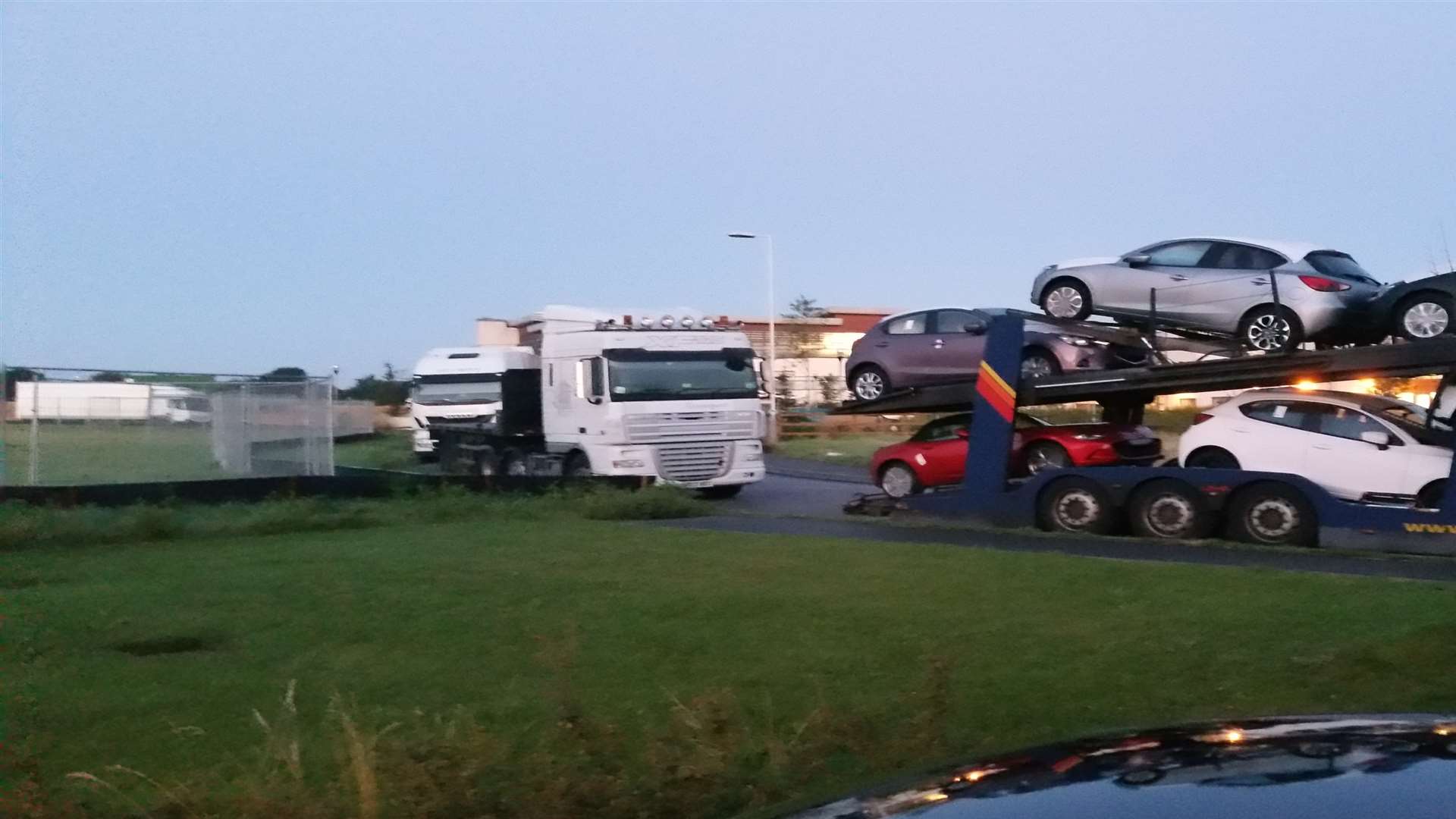 Eric Moloney took these photos of lorries parking outside his house in Hawkinge