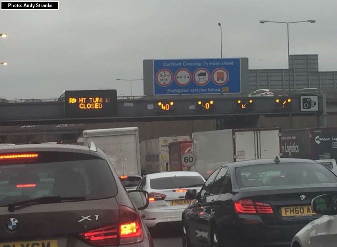 Delays at the Dartford tunnel. File picture: Andy Stranks