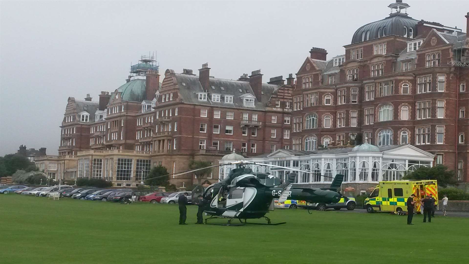 The air ambulance landed at the Leas, Folkestone