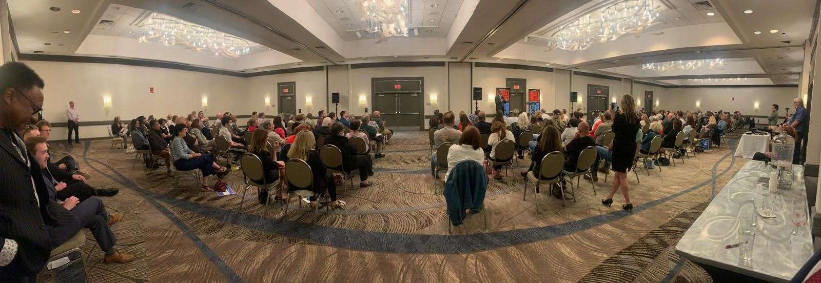 The audience at Nigel Farage's US speaking tour appearance in Pittsburgh. Picture: FreedomWorks