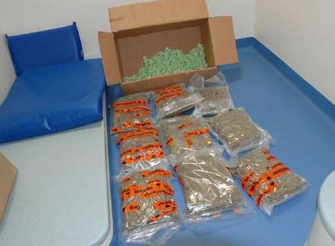 Some of the multi-million pound drugs seized by police. Image, Kent Police.