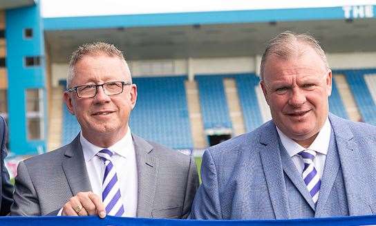 Gillingham chairman Paul Scally and boss Steve Evans are plotting for January Picture: Ady Kerry