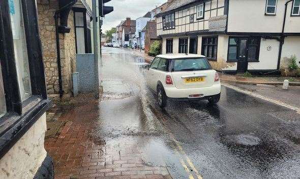 Water was being splashed up the buildings. Picture: Nick M Batchelor