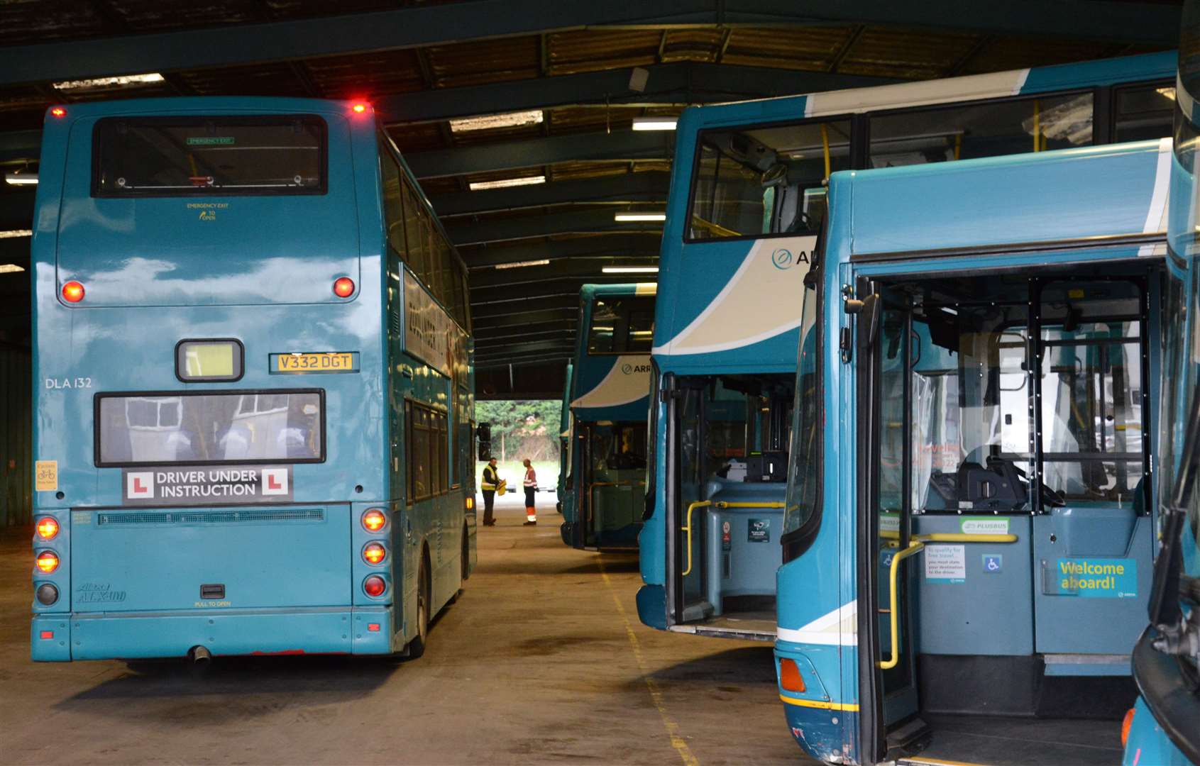 The Arriva bus depot Armstrong Road, Maidstone, has been deep cleaned Picture: Gary Browne