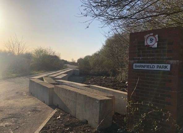 Concrete barriers have been installed to deter more rubbish being dumped