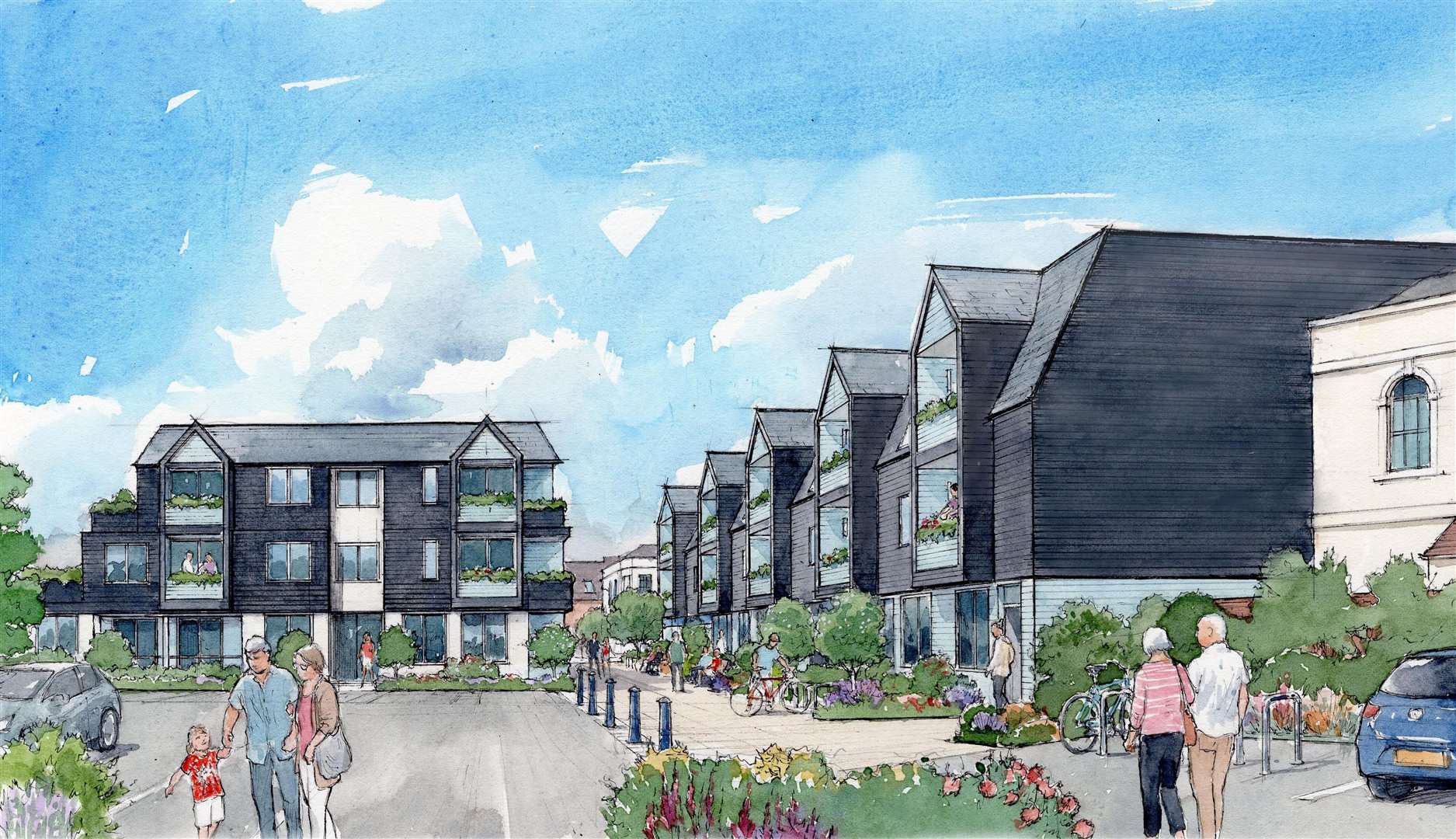 The second set of designs for the redevelopment of the former Aldi supermarket in Hythe were welcomed more than the first. Picture: In5 Group