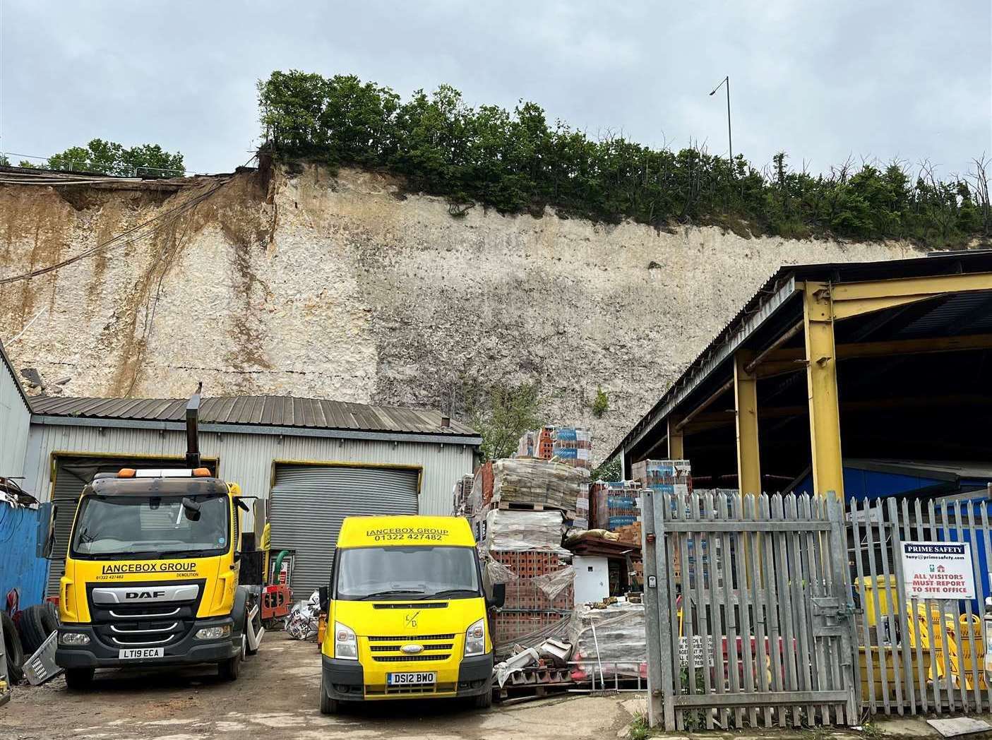 Lancebox Ltd in Manor Way Business Park, Swanscombe has been badly impacted by the landslip