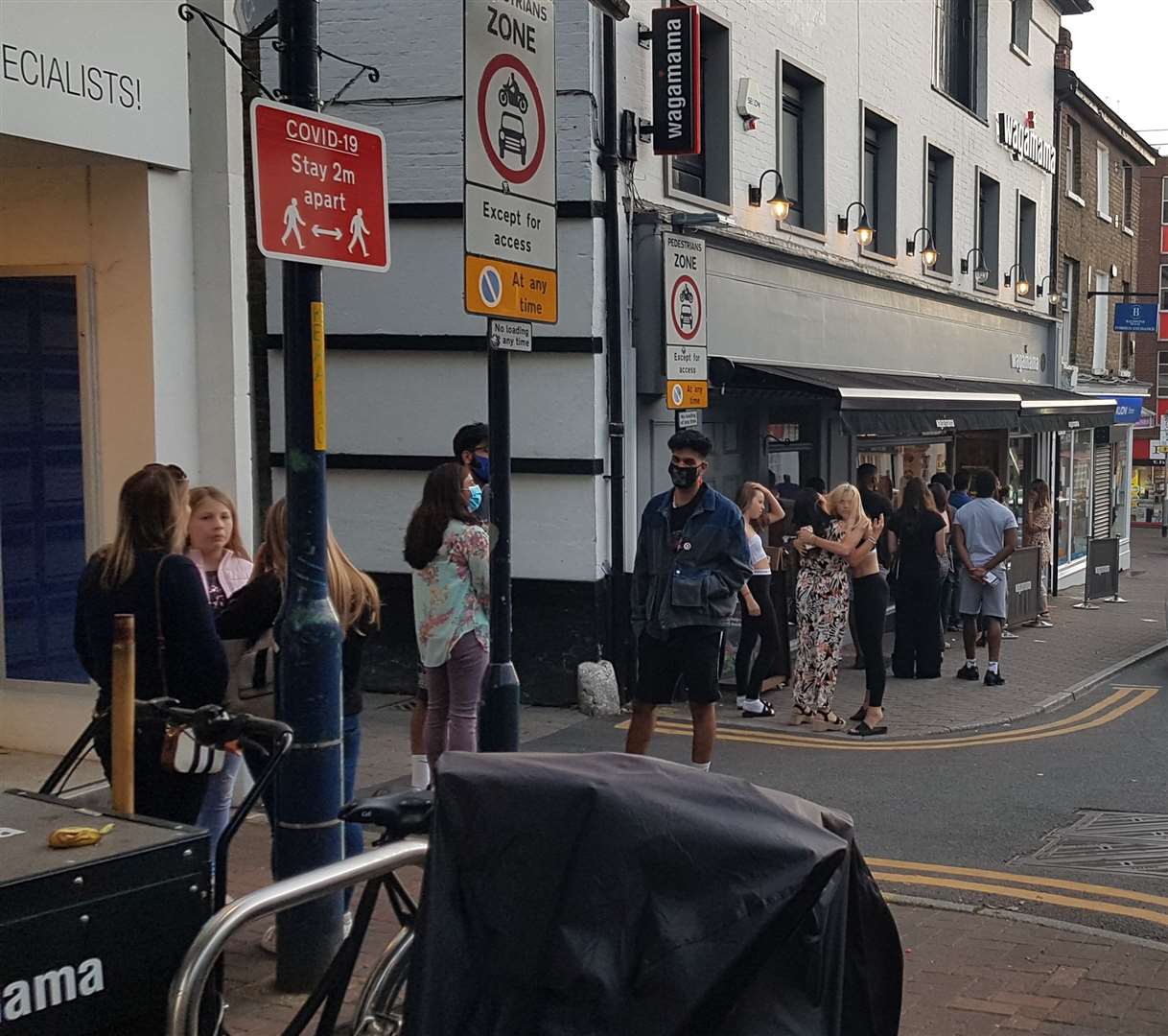 Queues outside Wagamama in Maidstone