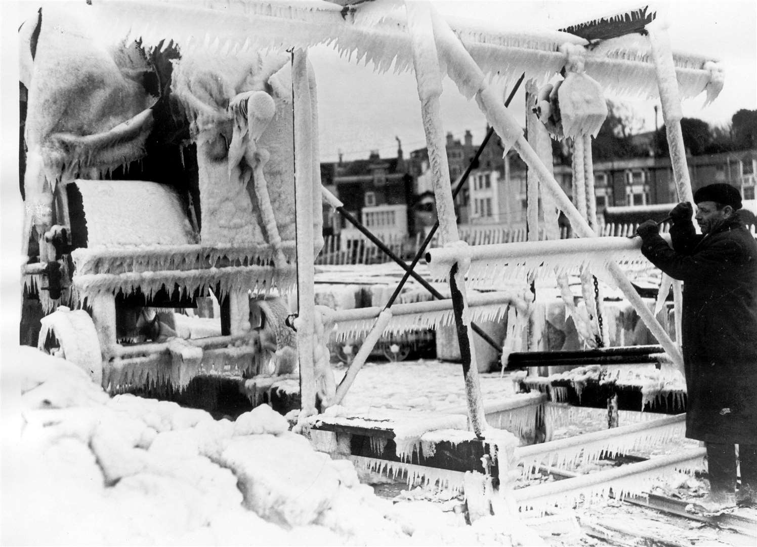 Broadstairs after heavy snow falls across the county in February 1954