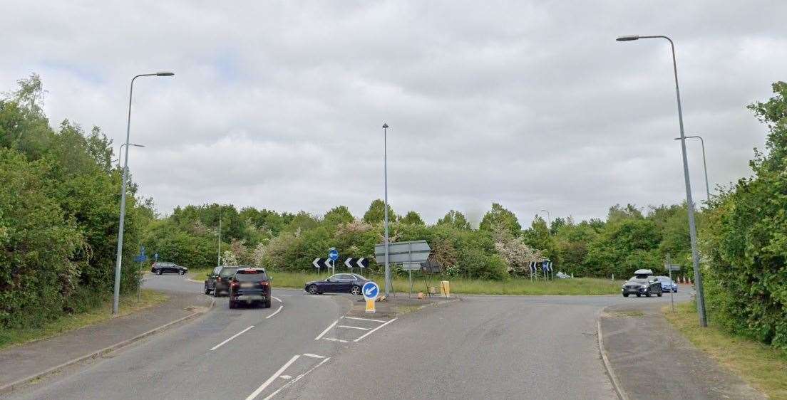 There are delays on the A21 in both directions from the B2160 Maidstone Road, to the A262 at Forstal Farm Roundabout in Lamberhurst after a manhole collapsed. Picture: Google