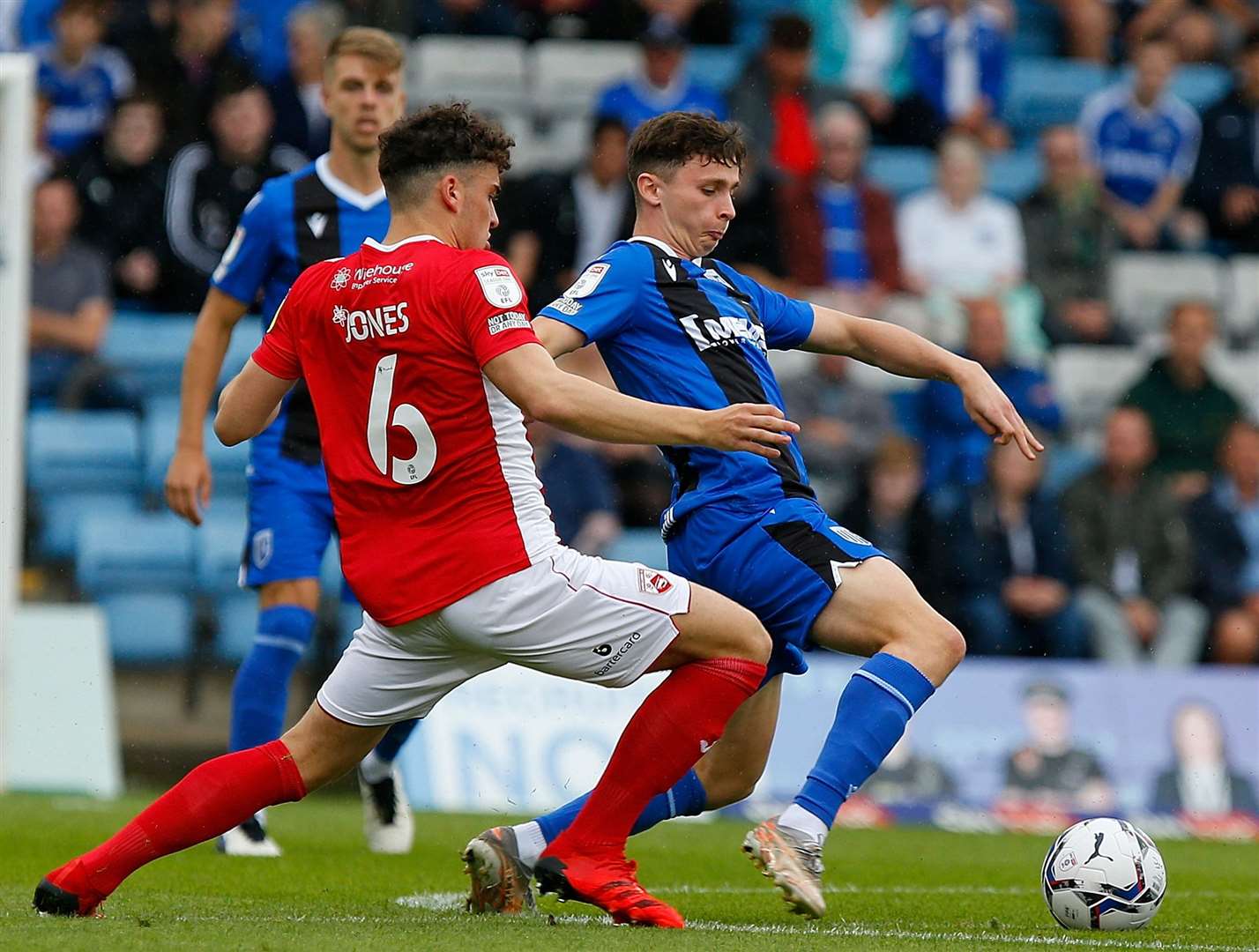 New loan signing Dan Adshead in action for Gills against Morecambe. Picture: Andy Jones (50452123)