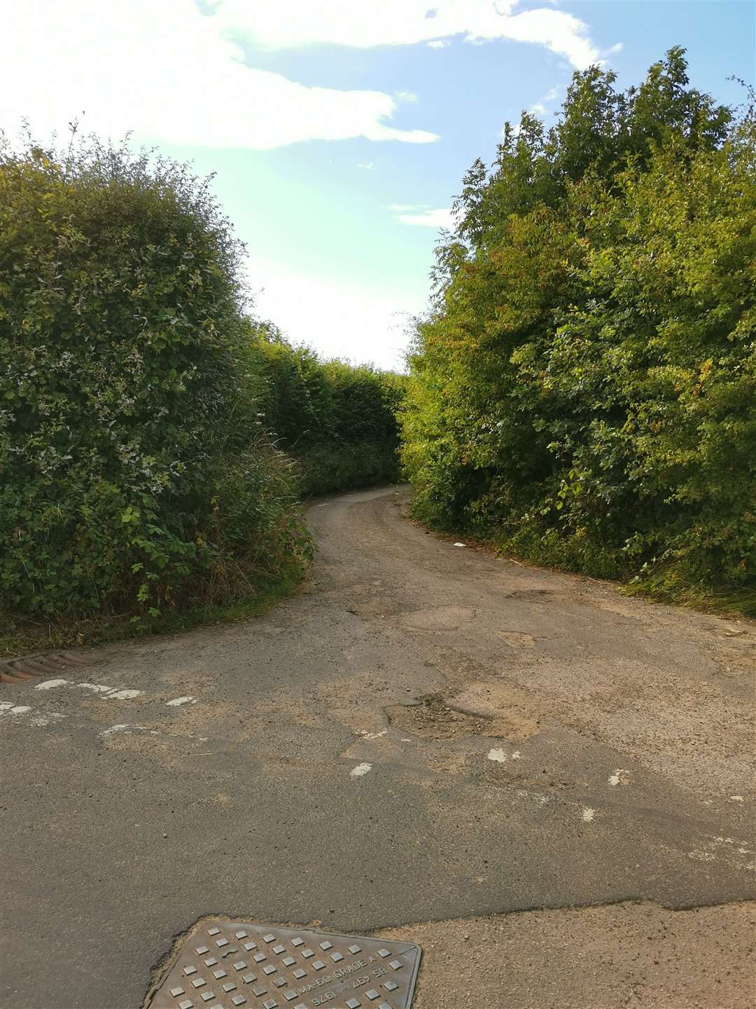 Gibbet Lane - a track - behind the development in Horsmonden