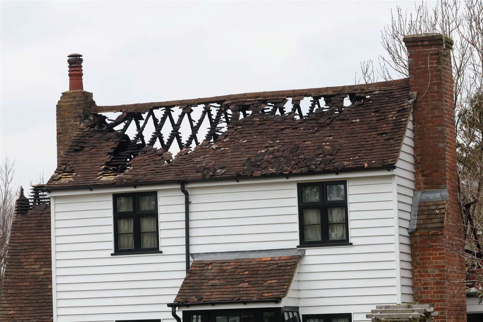 The damage caused by the fire in West Malling. Picture: UKNIP (62790769)