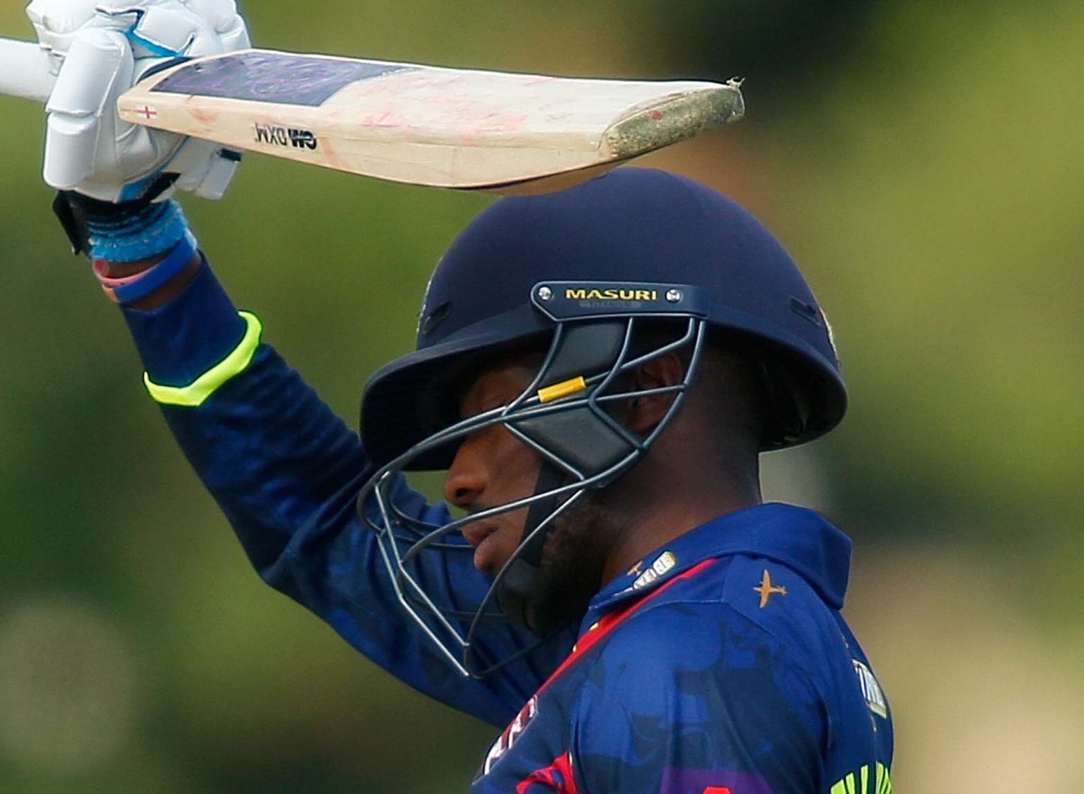 Daniel Bell-Drummond celebrates his 50 against Essex on Sunday. Picture: Andy Jones.
