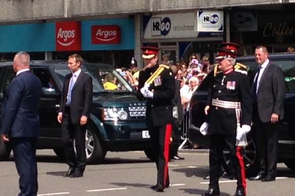 Prince Harry arriving ahead of the ceremony