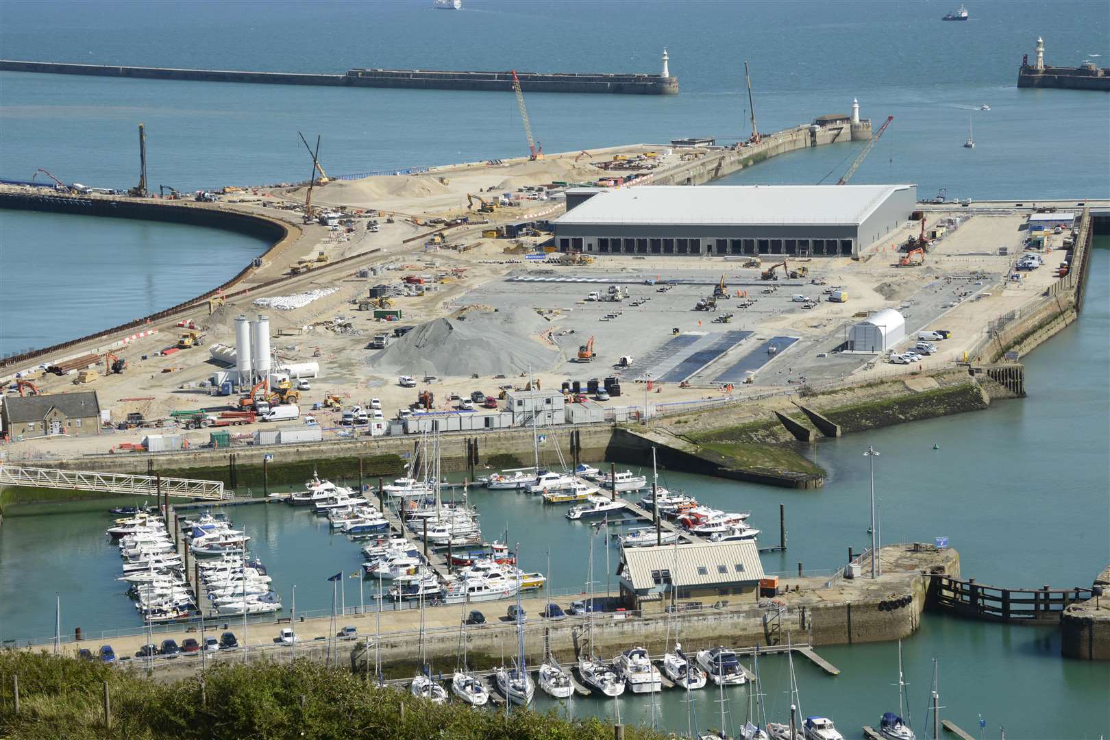 The continuing redevelopment of of Dover Western Docks as photographed earlier this year