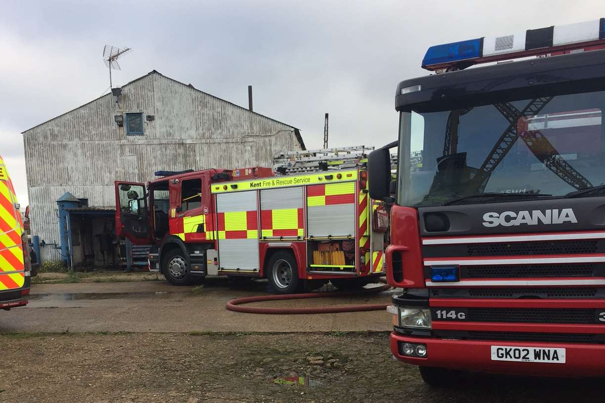 Fire engines at the scene. Picture: Richard Rodgers