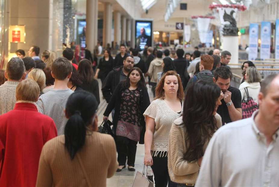 Bargain hunters are expected at shopping centres including Bluewater