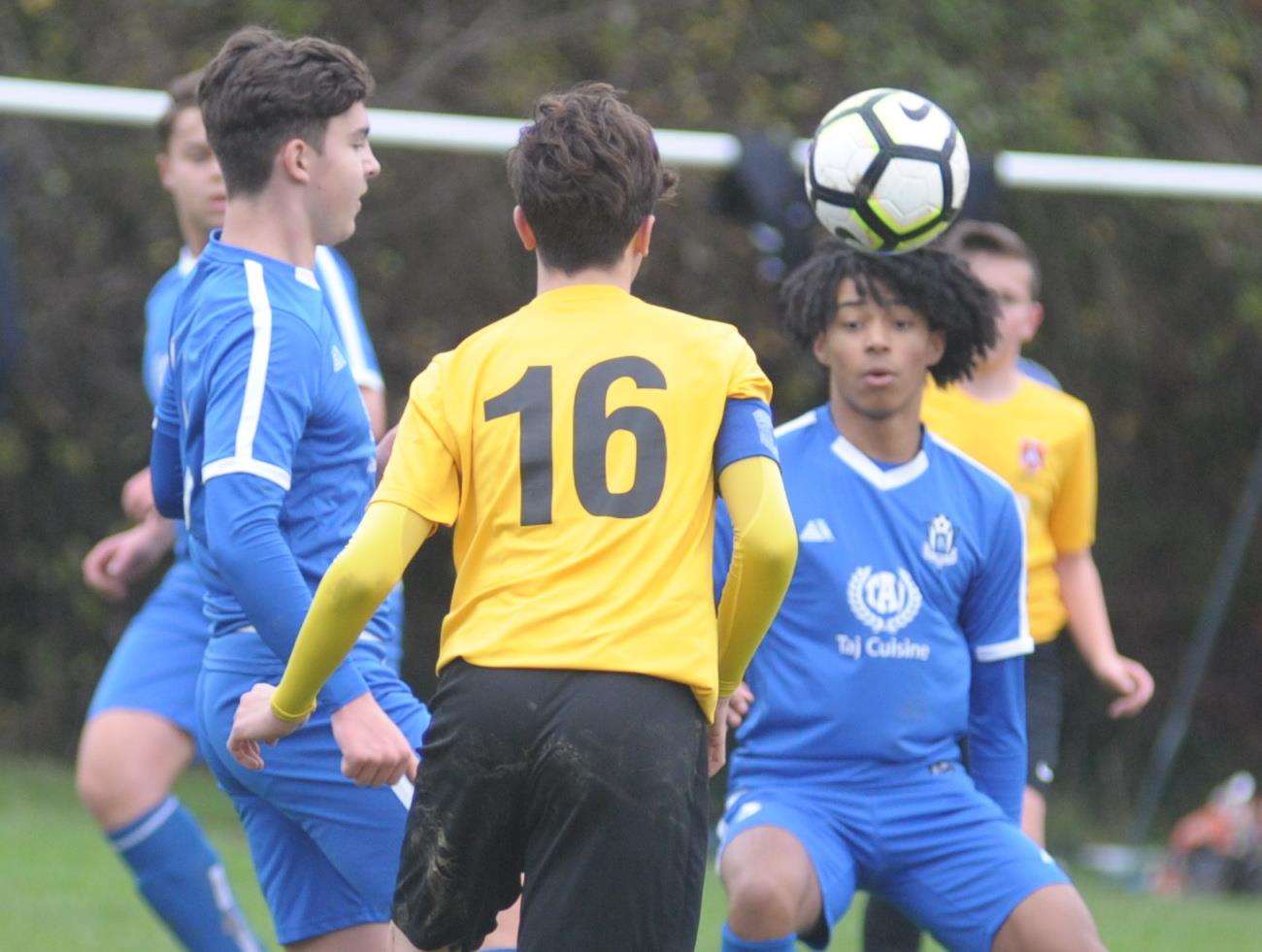 Under-16 Division 1 action between Walderslade and Thamesview Picture: Steve Crispe