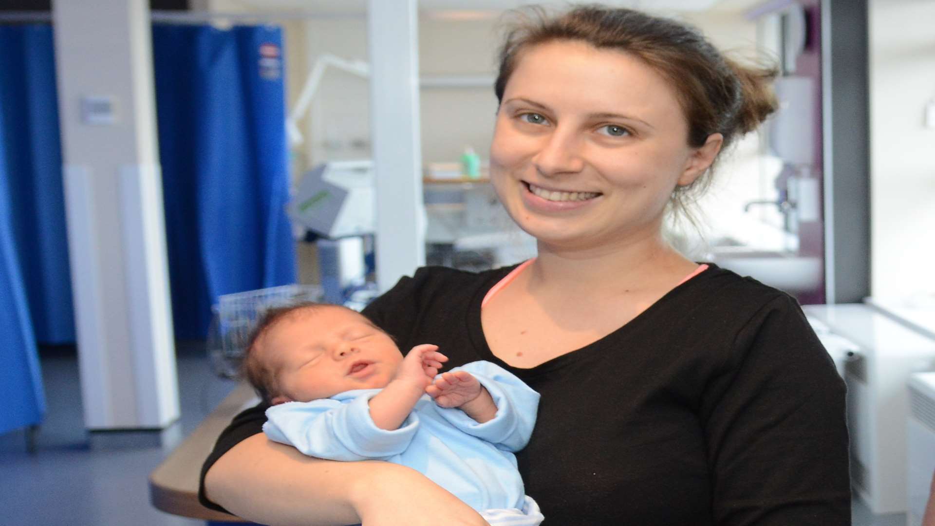 New mum Ioana Vincenzo with her seven day old son