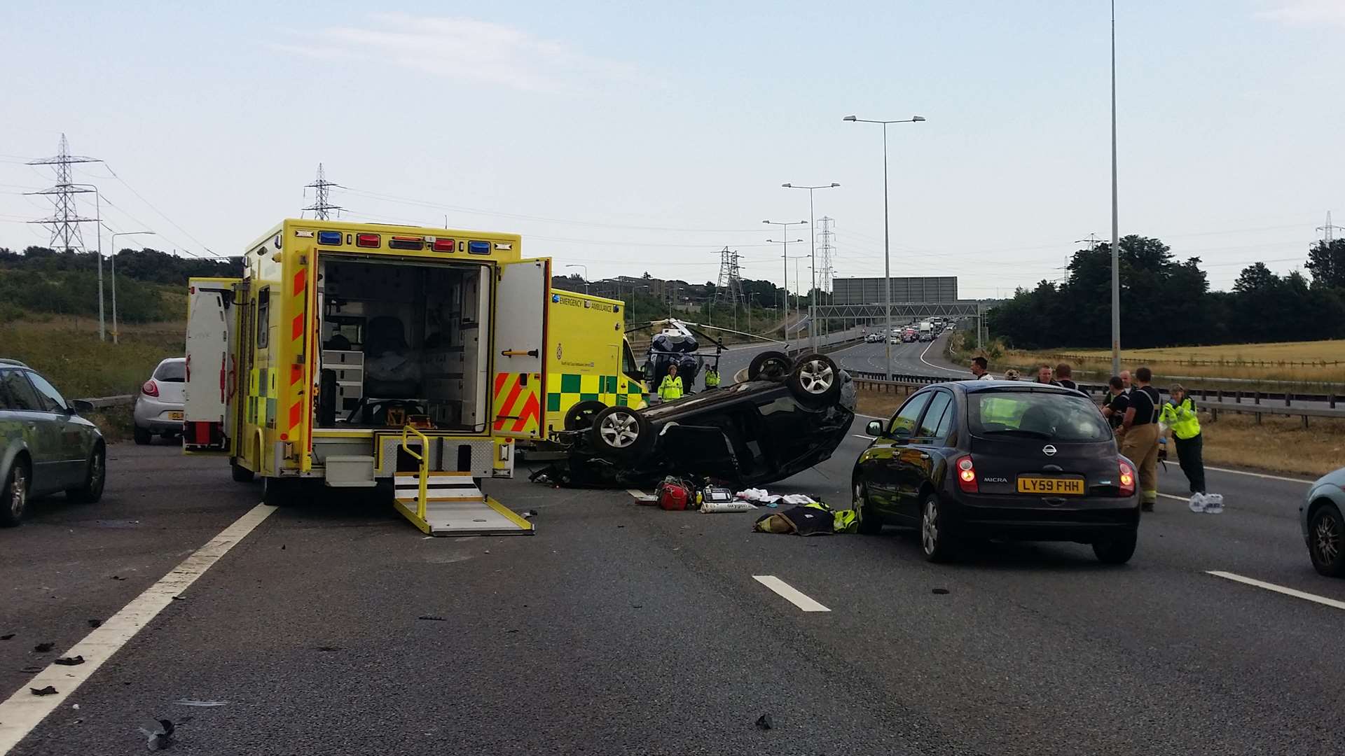 The crash took place on the A2 at Ebbsfleet going coastbound